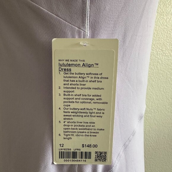 🌸 **NWT Lululemon Align™ Dress - Size 12 - Purple/Lavender** 🌸 - Picture 7 of 10